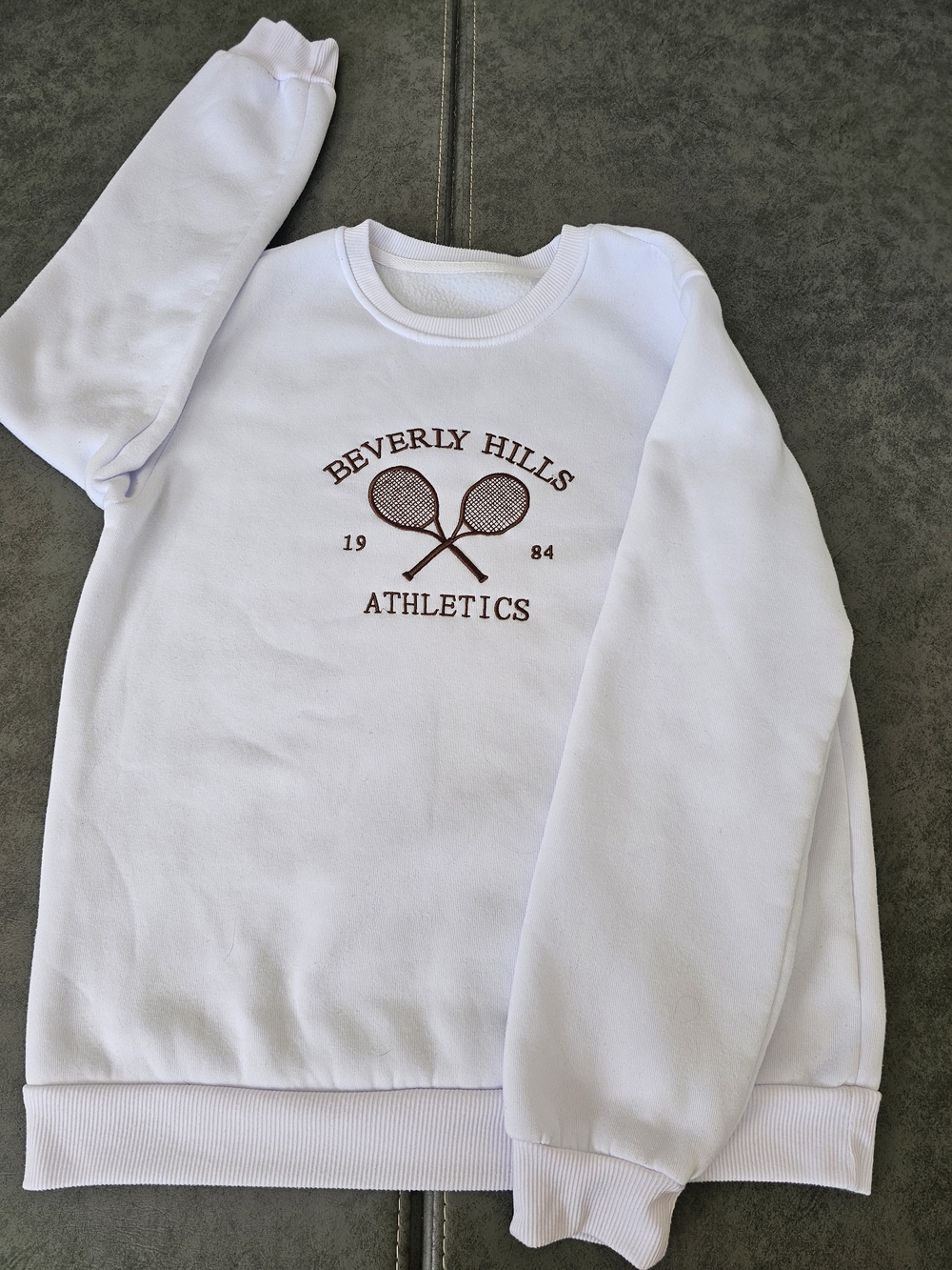 SHEIN White Plush Lined Sweatshirt - Size L